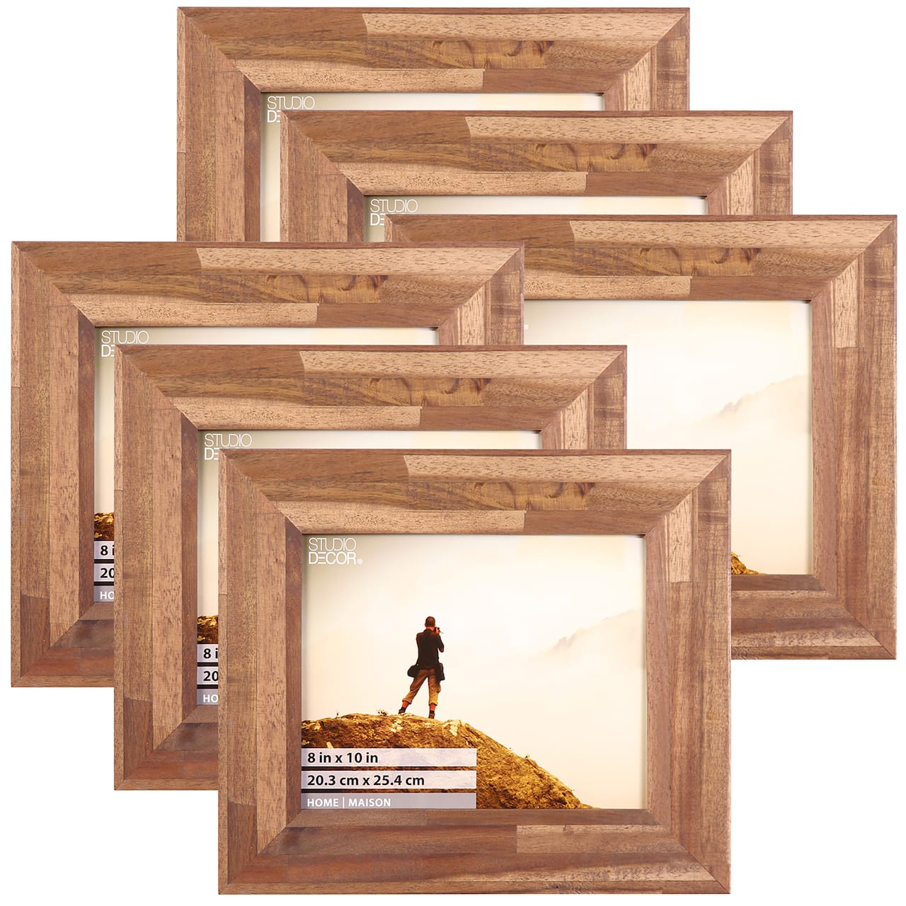 6 Pack: Home Natural Brown Wood Plank Frame by Studio Décor®